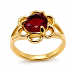 Gold tone gem ring in size 7.5 from Republic Mercantile, featuring a stylish design with sparkling gemstone accents.