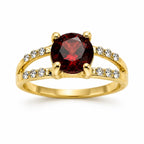 Gold tone gem ring in size 8.5 from Republic Mercantile's fashion jewelry collection, featuring a sparkling gemstone setting.