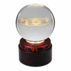 3D Etched Crystal Globe LED Light with Spinner Display Base