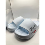 Vepco Reality women's light blue cushioned slides size 8 Euro 38-39, showing the comfortable slip-on design and soft footbed.