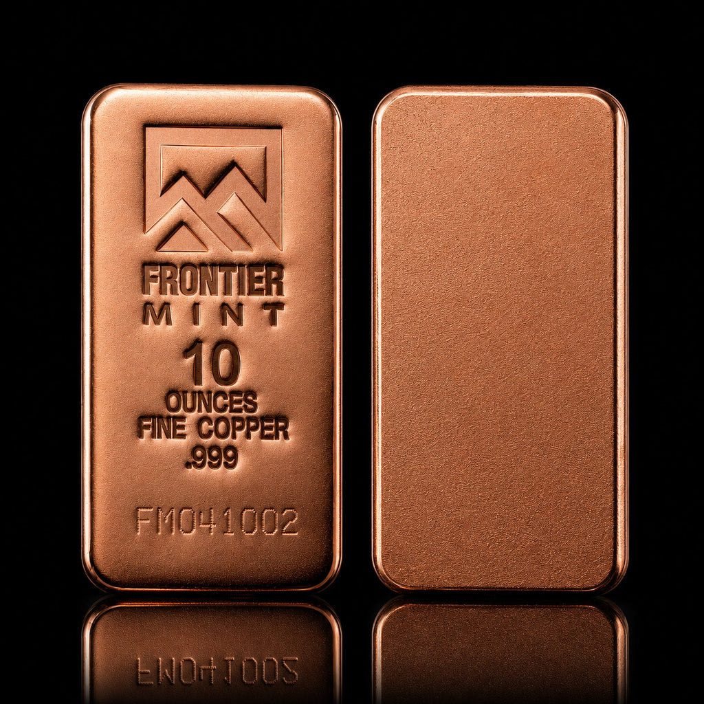 One 10 oz .999 Fine Copper Collectible Art Bar from Frontier Mint