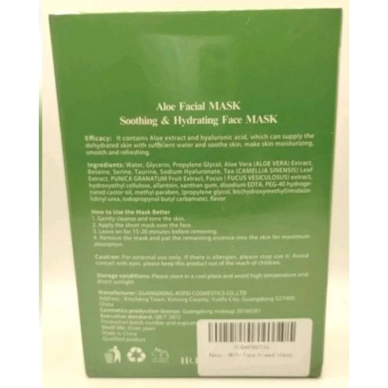IREV Aloe Hydrating Facial Masks 10-Pack