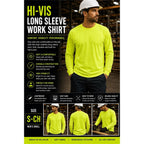 NEW Fruit of the Loom Hi-Vis Work Shirt Size Small