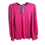 Fantaslook women's casual blouse in fall fuchsia, size M, featuring a stylish long-sleeve shirt with a relaxed fit.