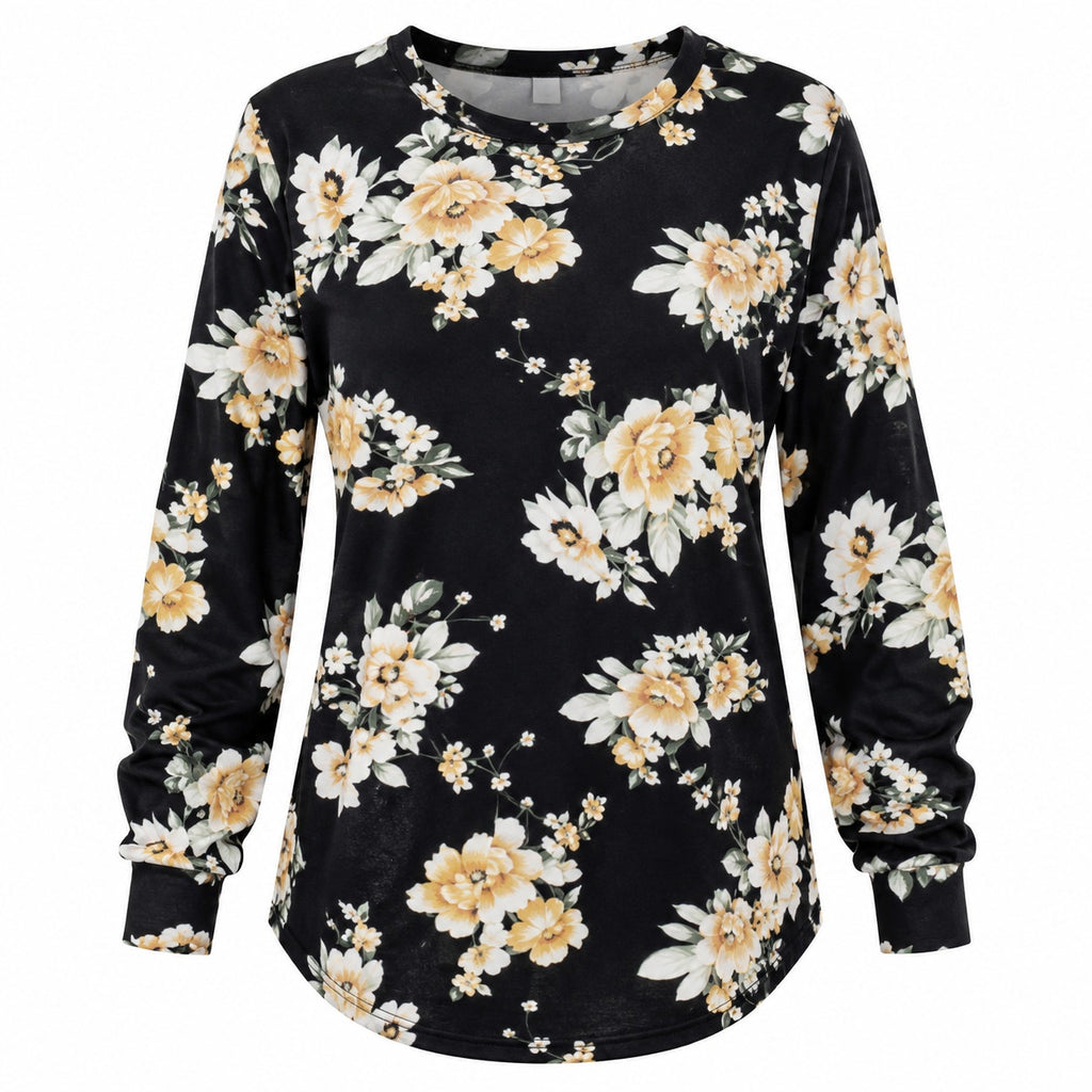Fantaslook women's casual long sleeve crewneck shirt in size L, shown in a relaxed fit with a solid color and comfortable fabric.