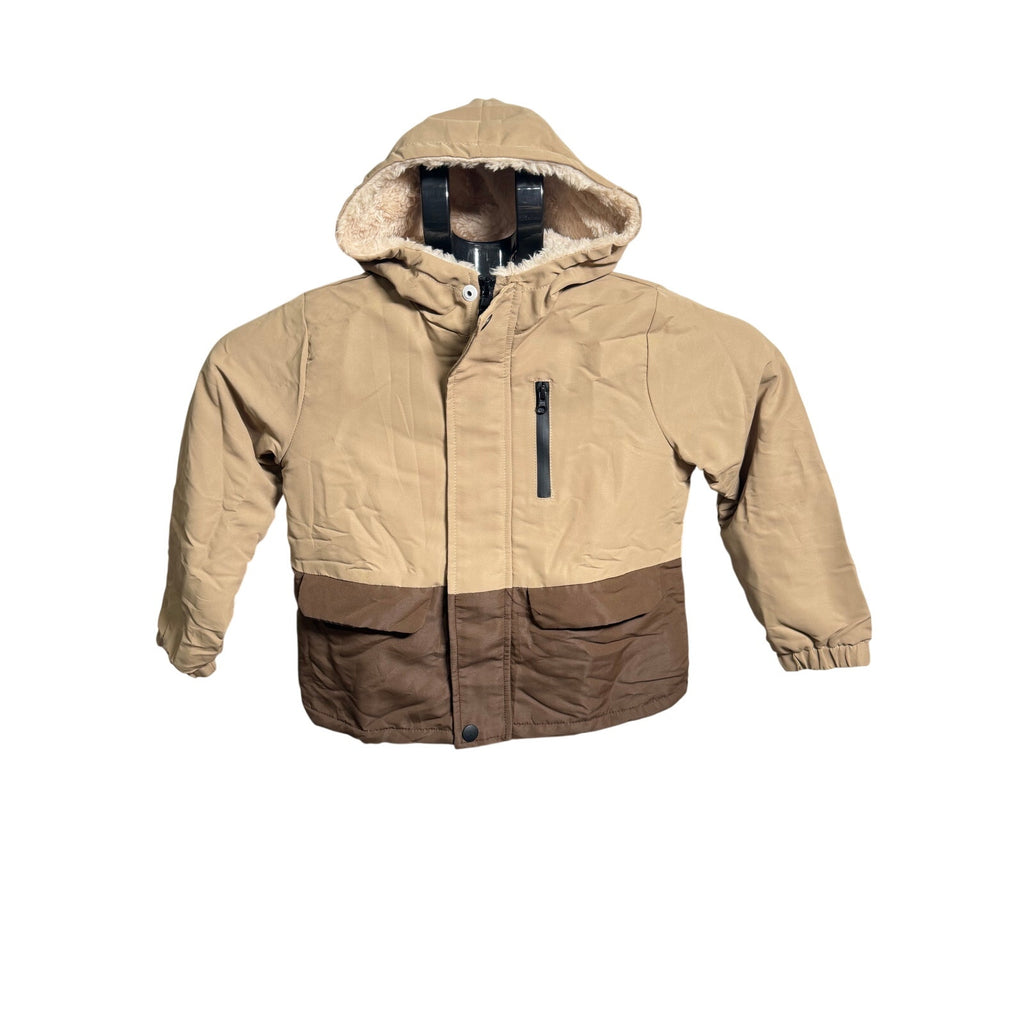 Kid's Tan & Brown Hooded Jacket for Toddlers Size 5Y