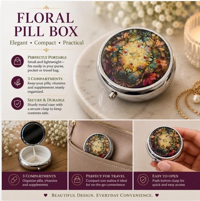 Flower Garden Pill Box