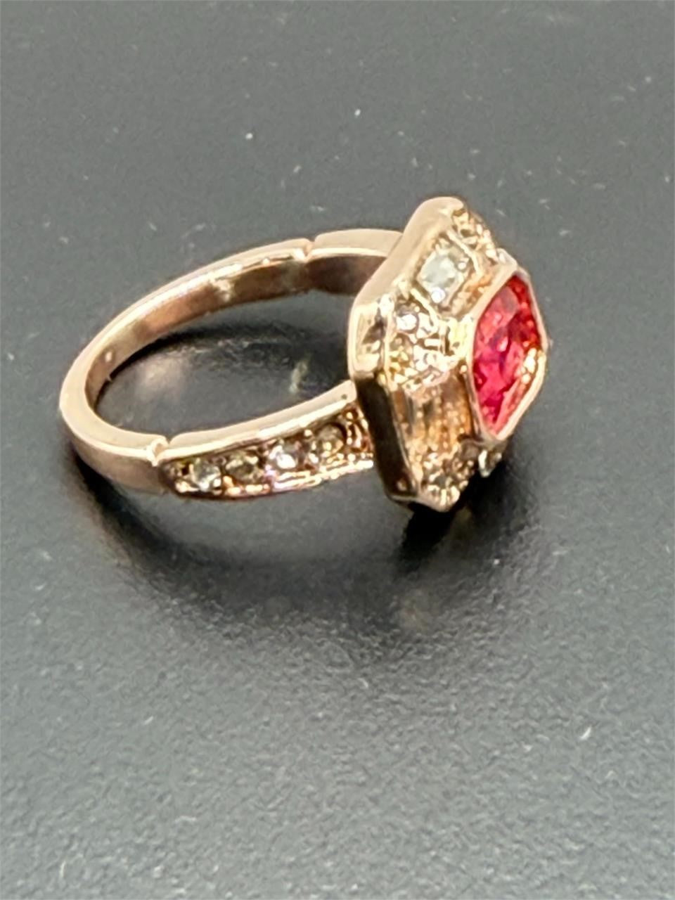Rose gold fashion gem ring in size 6 with sparkling gemstone setting, stylish jewelry from Republic Mercantile.