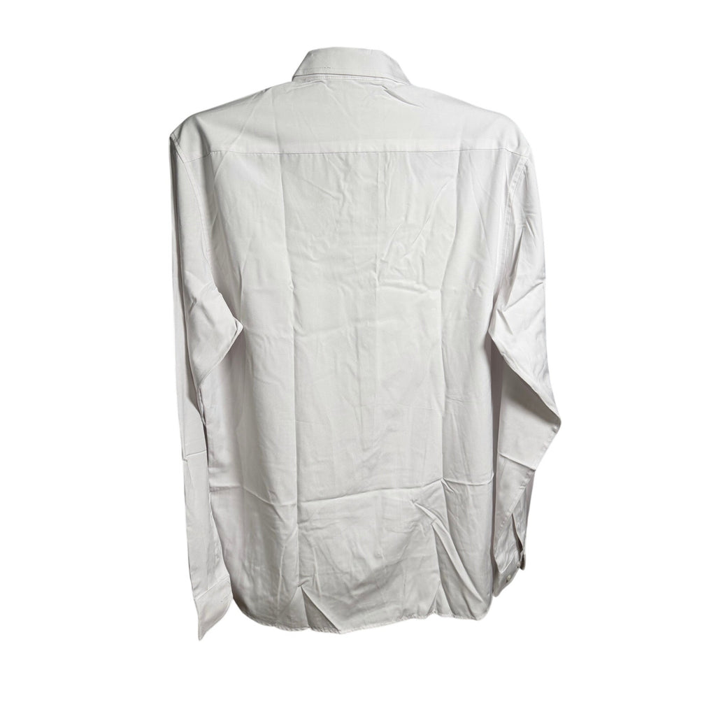 Men's White Button-Down Dress Shirt Size L-Tall