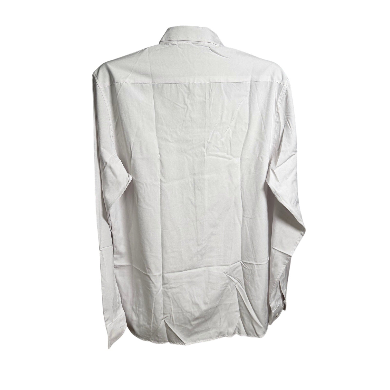 Men's White Button-Down Dress Shirt Size L-Tall