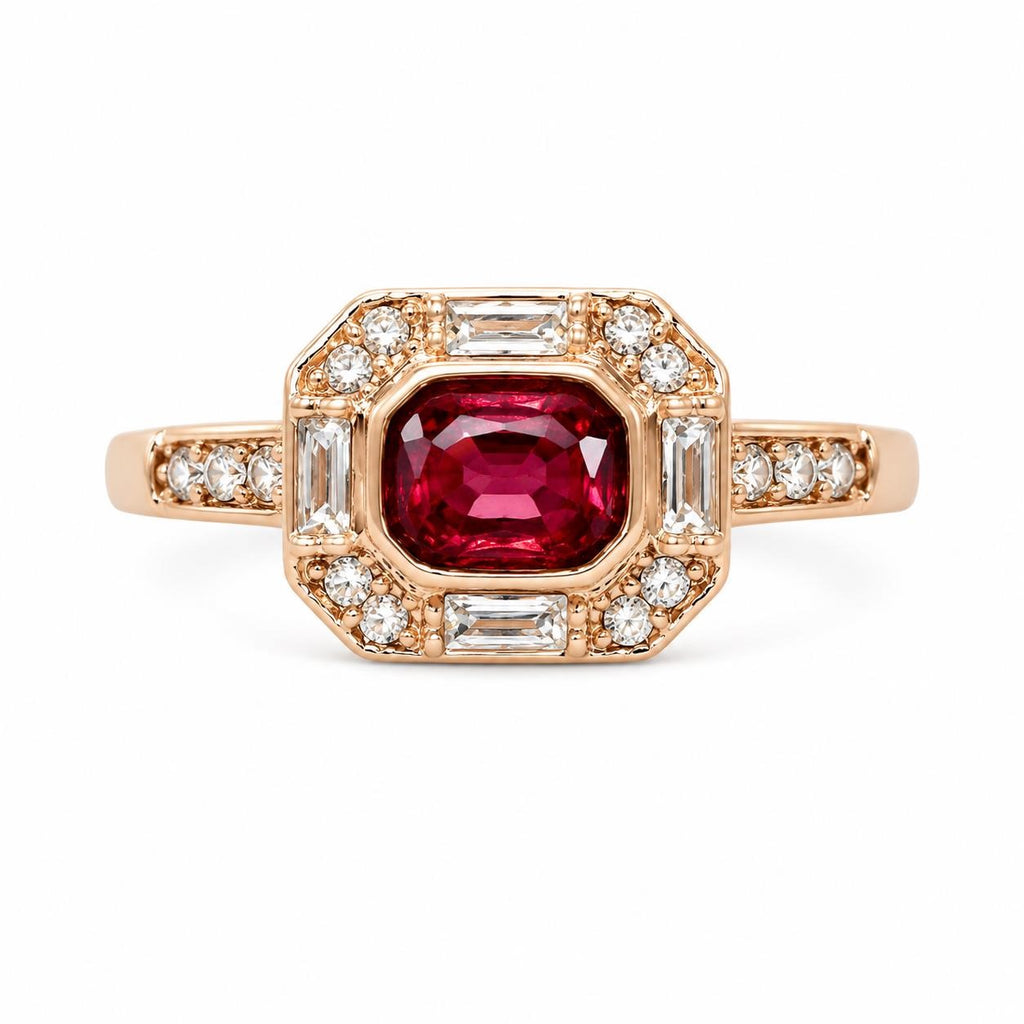Rose gold fashion gem ring in size 6 by Republic Mercantile, featuring a sparkling central gemstone and delicate band design.