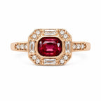 Rose gold fashion gem ring in size 6 by Republic Mercantile, featuring a sparkling central gemstone and delicate band design.