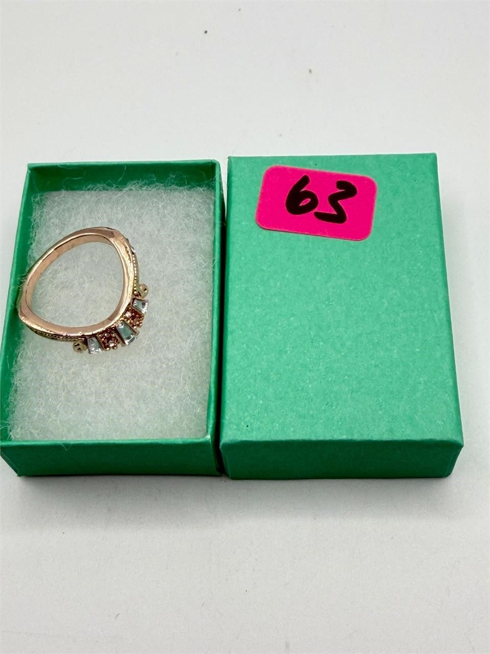 Rose gold fashion gem ring in size 6 with sparkling gemstone, stylish jewelry by Republic Mercantile.