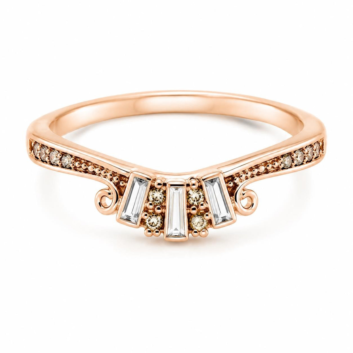 Rose gold fashion gem ring in size 6 with sparkling gemstone setting, stylish jewelry by Republic Mercantile.
