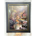 12x16 inch art print on canvas of Cabin Creek with 16x20 mat by Republic Mercantile, showcasing a scenic outdoor landscape.