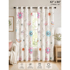 Boho 42x84 Two-Panel Rainbow Floral Curtains