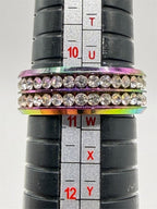Iridescent CZ men's band ring in size 10.5 by Republic Mercantile, featuring a shiny, multicolored gemstone design.
