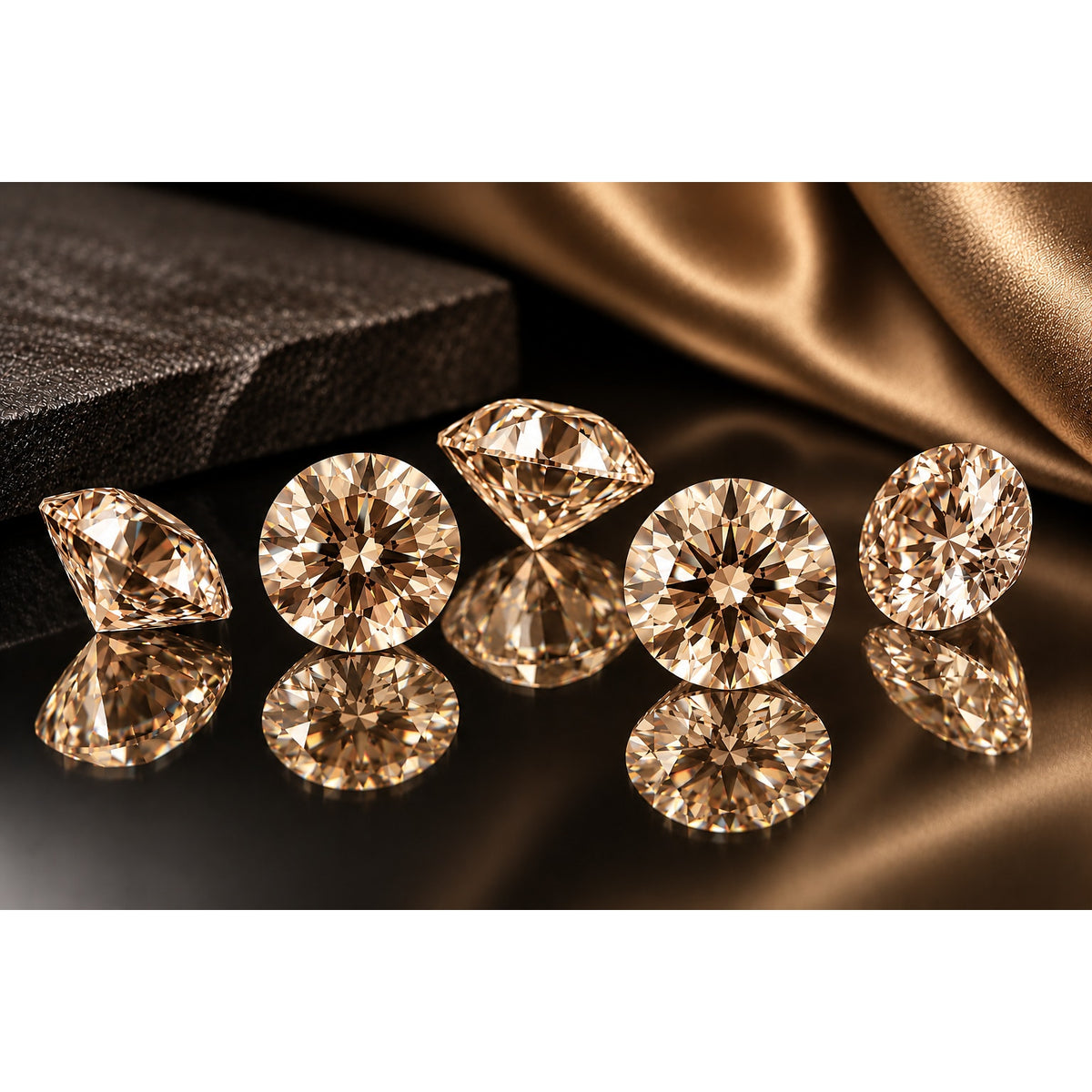 1ct Champaign Moissanite Round 6.5mm VVS1 Loose Gemstone GRA Card & Case Certified