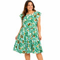Agnes Orinda Floral Babydoll Dress Size 2X