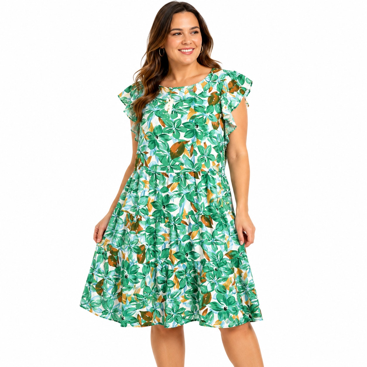 Agnes Orinda Floral Babydoll Dress Size 2X