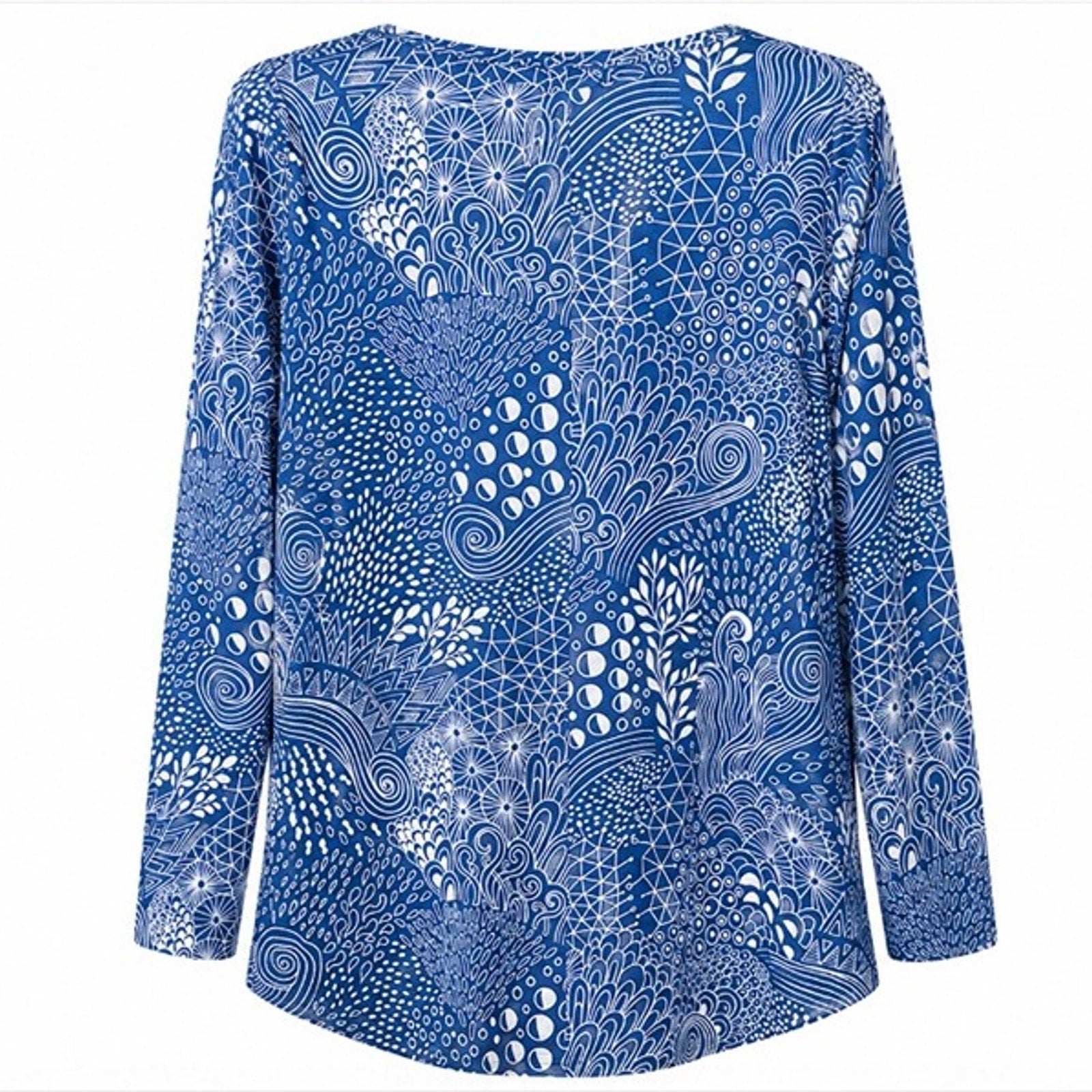NEW Fantaslook Blue White Long Sleeve Tunic Top 2XL FREE Shipping