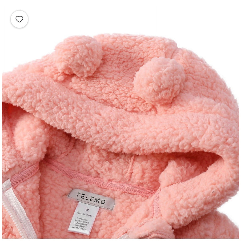 Set of 21 pink and white infant jumpsuits from Republic Mercantile's wholesale reseller box, displaying soft fabric and baby clothing.