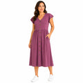 Fantaslook Short-Sleeve Button Dowwn Burgandy Dress Size S