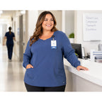 Cherokee Infinity Blue Scrub Top with Pockets - Size 3XL