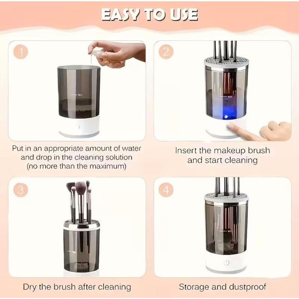 Electric makeup brush cleaner by Republic Mercantile, USB-powered device with multiple brushes for easy cleaning and maintenance.