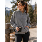 Moshu Women's Long Sleeve 1/4 Zip Pullover Sweater Size: XL
