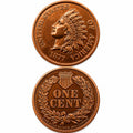 Republic Mercantile 1 oz .999 fine copper coin with Indian Head design, detailed collectible coin image