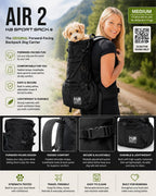 NEW Black K9 Sport Sack Air 2 Pet Carrier Backpack