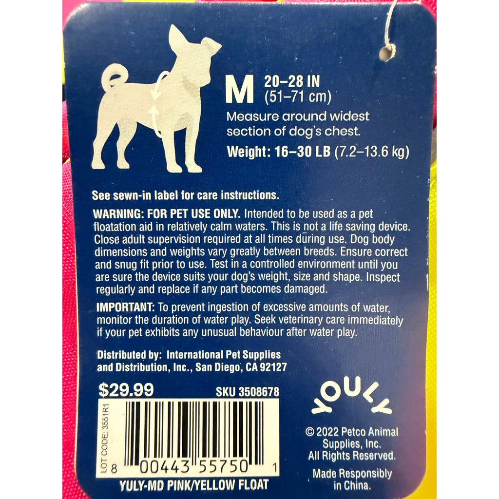 Youly Dog Flotation Vest Size: M