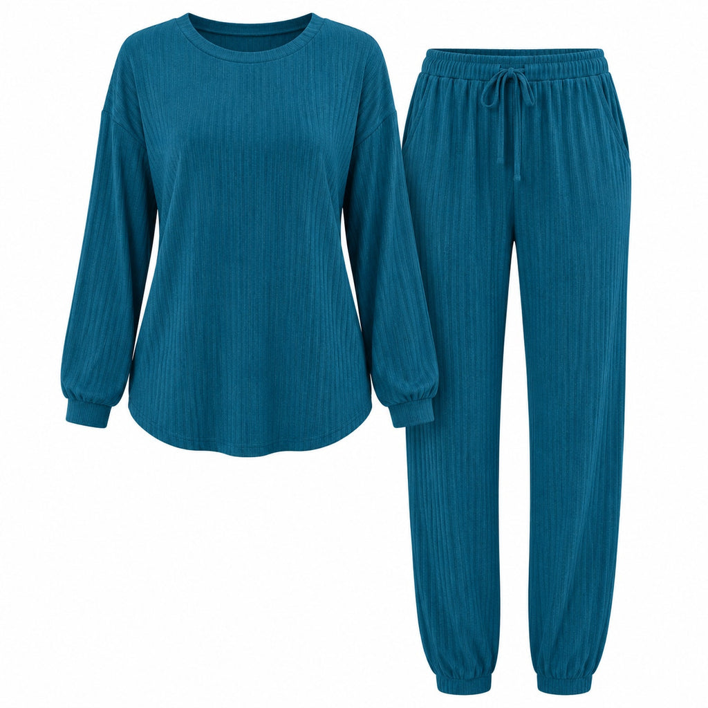 Fantaslook women's pajama lounge set with long sleeve shirt and matching pants, comfortable sleepwear for women, size small.