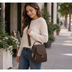 Women's Jingpin single shoulder bag with multiple pockets and zippers, featuring a stylish design in a versatile color.
