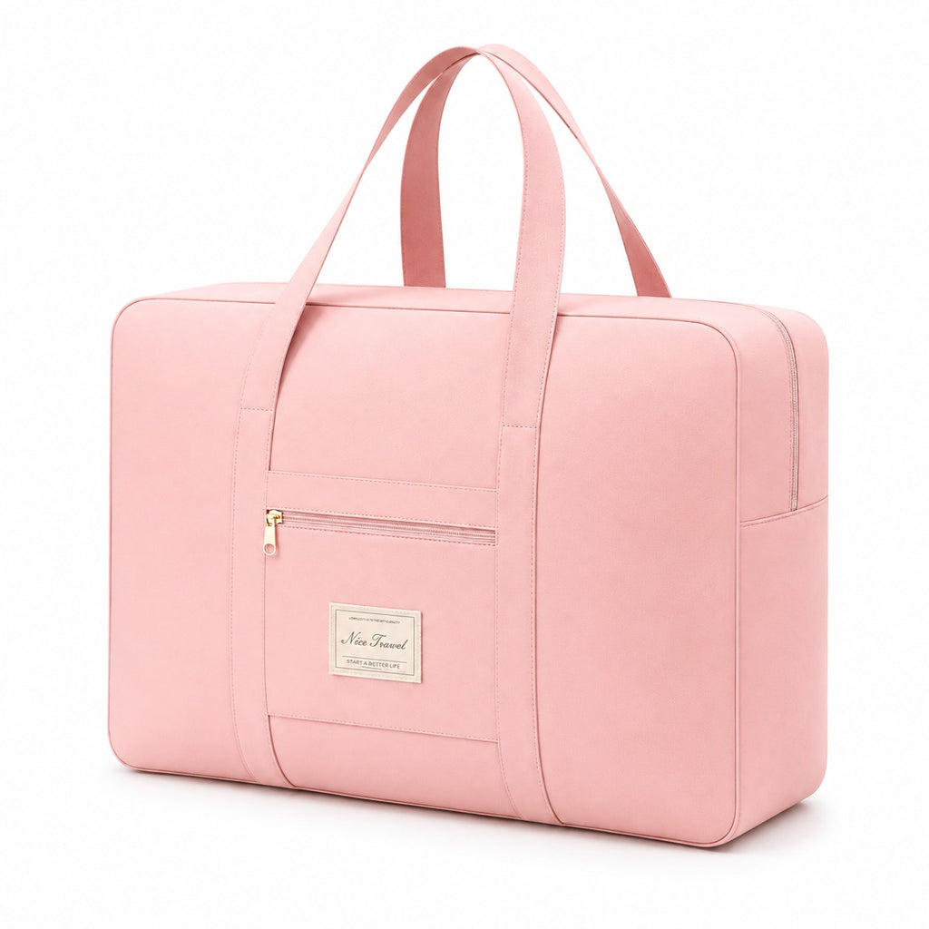 Pink 11x16.5-inch travel tote bag by Nice Travel with sturdy handles and spacious interior for everyday use.