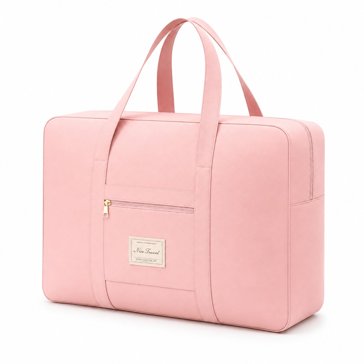 Pink 11x16.5-inch travel tote bag by Nice Travel with sturdy handles and spacious interior for everyday use.