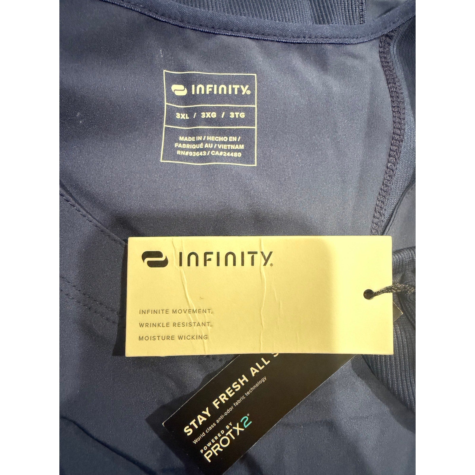 Cherokee Infinity Blue Scrub Top with Pockets - Size 3XL