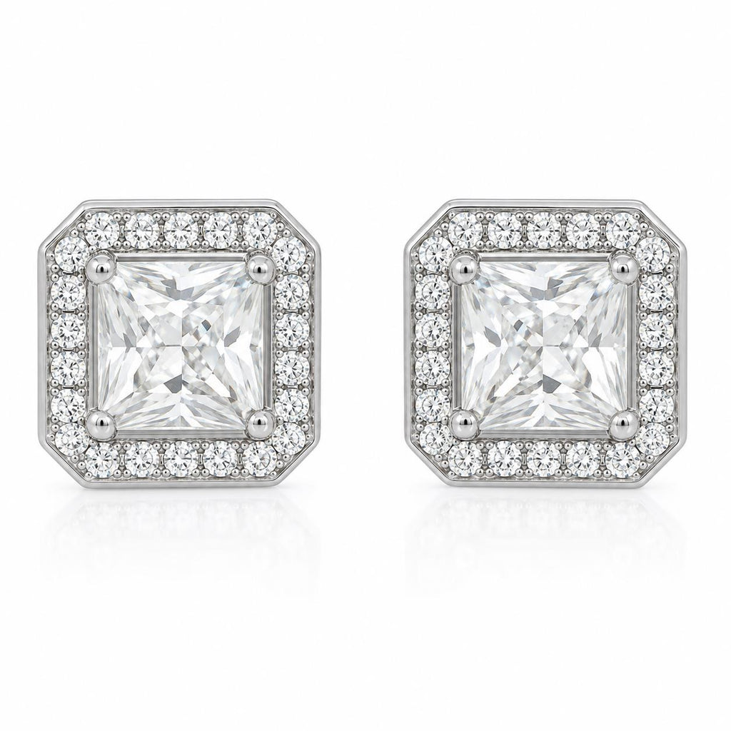 Republic Mercantile Cate & Chloé 1 ct cz diamond stud earrings with sterling silver setting and classic design.