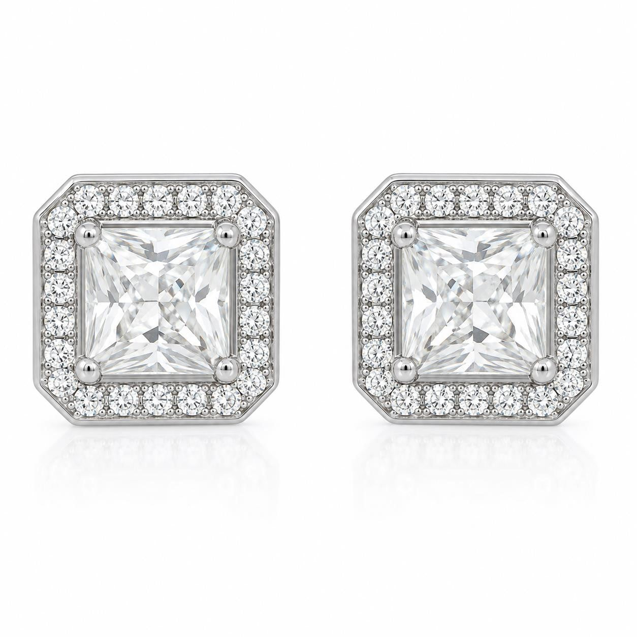 Republic Mercantile Cate & Chloé 1 ct cz diamond stud earrings with sterling silver setting and classic design.