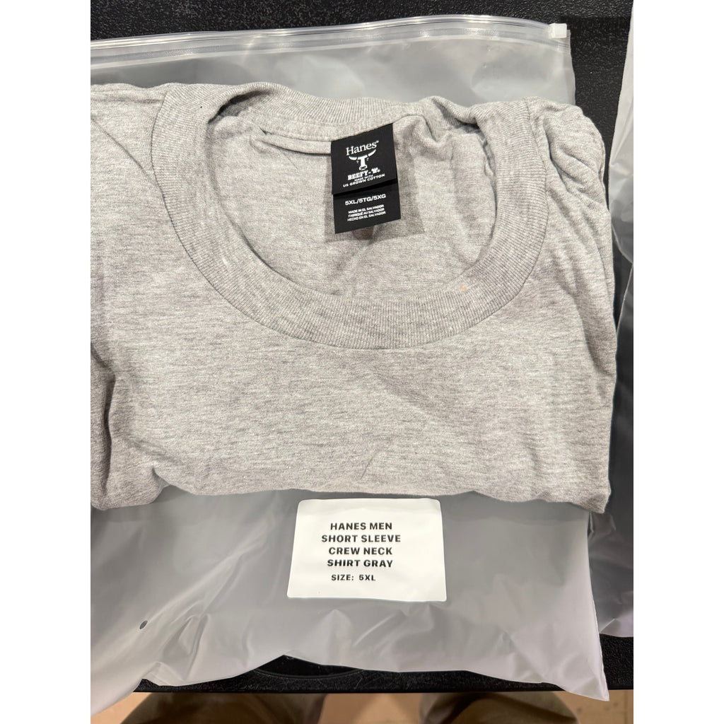 Hanes Beefy-T Gray Heavyweight T-Shirt Size 5-XL