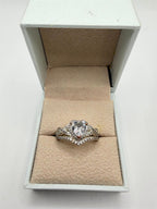 APSVO 1 ct+ heart-shaped CZ double band wedding set in size 9, featuring sparkling silver-tone jewelry from Republic Mercantile.