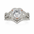 APSVO 1 ct heart-shaped CZ double band wedding set in size 9, featuring sparkling jewelry from Republic Mercantile.
