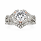 APSVO 1 ct heart-shaped CZ double band wedding set in size 9, featuring sparkling jewelry from Republic Mercantile.
