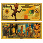 Marvel Guardians of the Galaxy Groot gold-foil novelty note featuring Groot character from the Marvel comic series.