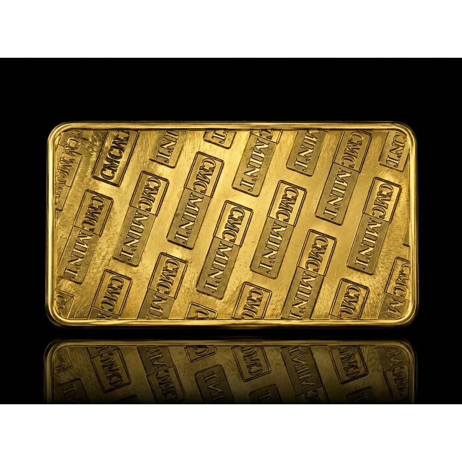 Troy ounce brass alloy collectible bar by CMC Mint featuring detailed engravings and a polished finish.
