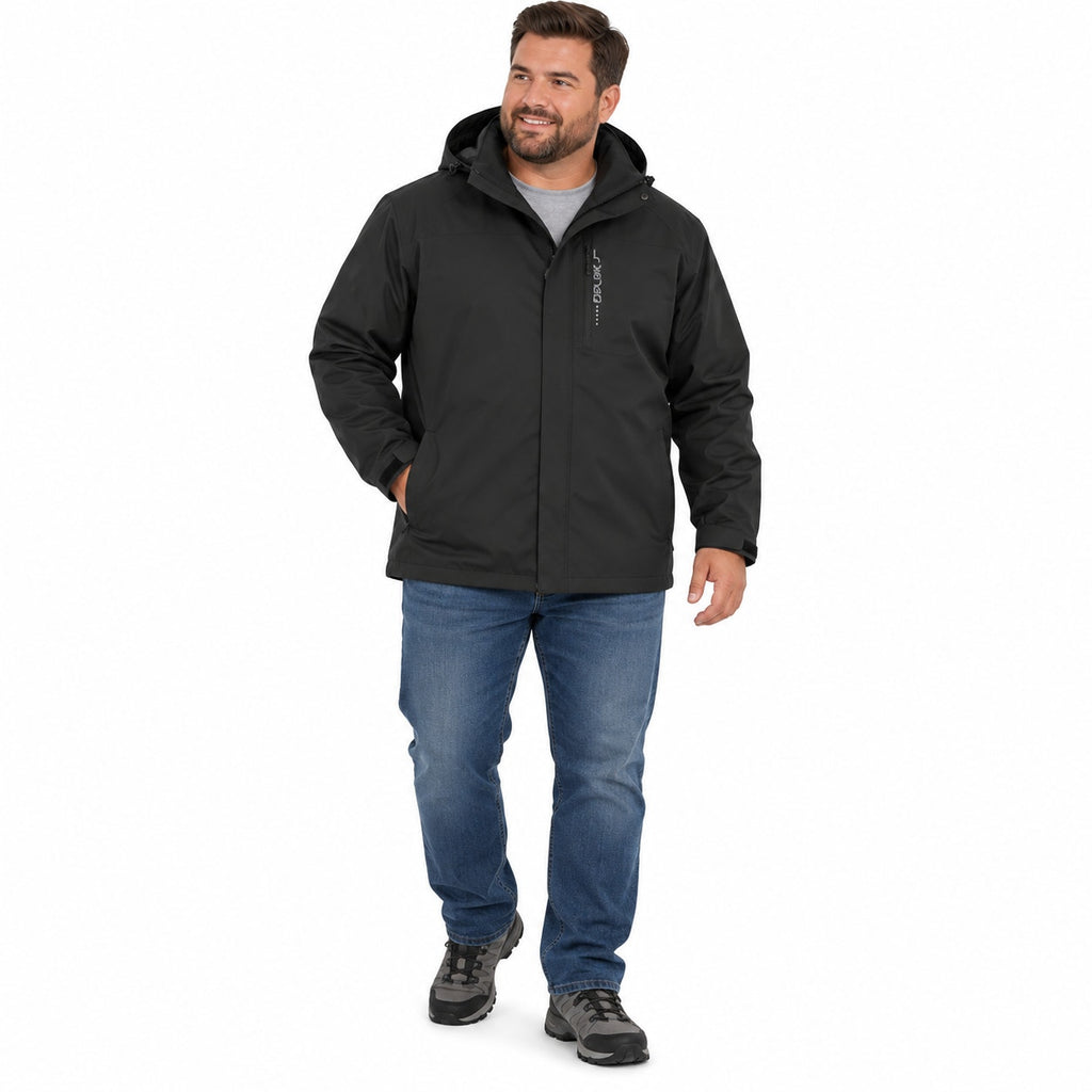 Men's waterproof softshell jacket with hood in size 3XL by Republic Mercantile, lightweight and suitable for outdoor wear.