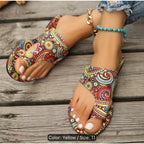 Women’s Boho Flora Toe Sandals by Republic Mercantile, slip-on style with floral design, size 11 US / 42 Euro.