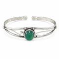 Silver-plated bangle gem bracelet by Republic Mercantile featuring handcrafted design and sparkling gemstone accents.