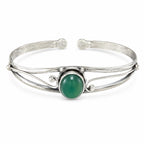 Silver-plated bangle gem bracelet by Republic Mercantile featuring handcrafted design and sparkling gemstone accents.